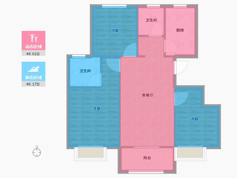 天津-天津市-阳光城文澜府12号楼,13号楼,4号楼,6号楼,15号楼,9号楼建面105-84.00-户型库-动静分区