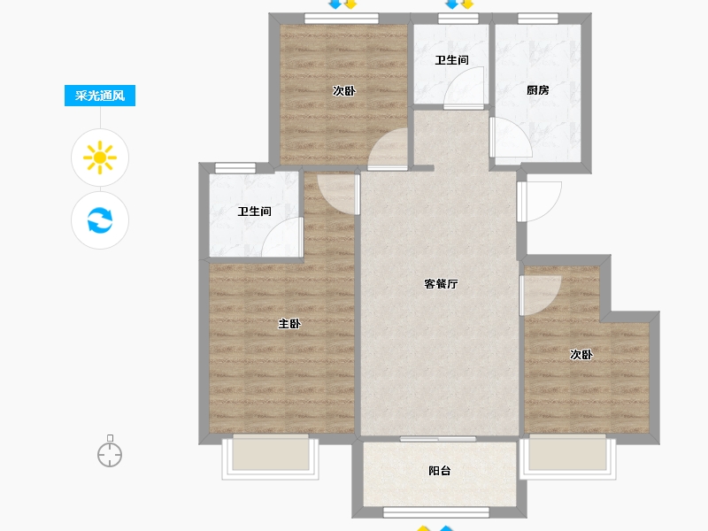 天津-天津市-阳光城文澜府12号楼,13号楼,4号楼,6号楼,15号楼,9号楼建面105-84.00-户型库-采光通风