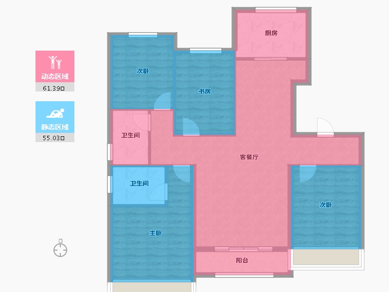 天津-天津市-仁恒海和院文澜花园12栋,文澜花园9栋建面145m²-105.17-户型库-动静分区