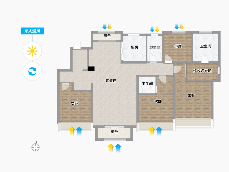 天津-天津市-仁恒海和院文熙花园5栋,文熙花园6栋,文熙花园9栋,文熙花园11栋,文熙花园19栋-141.82-户型库-采光通风