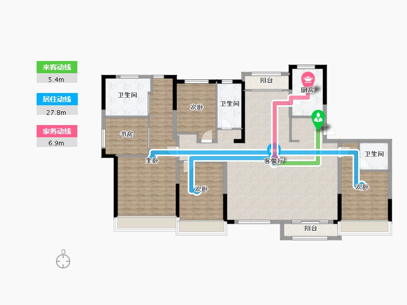 天津-天津市-仁恒海和院文熙花园10栋建面211m²-168.80-户型库-动静线