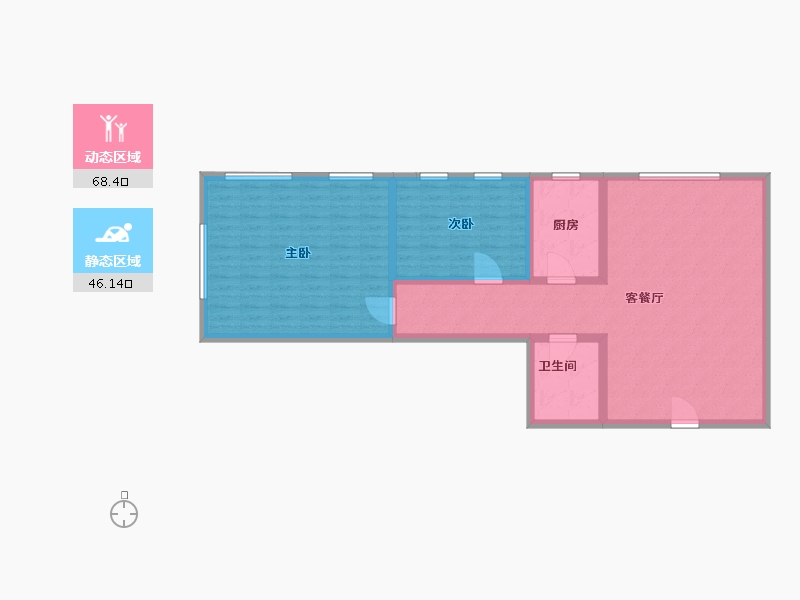 山东省-青岛市-中铁青岛中心c座建面130m²-104.00-户型库-动静分区