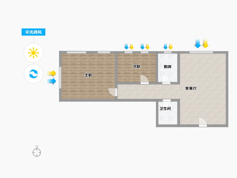 山东省-青岛市-中铁青岛中心c座建面130m²-104.00-户型库-采光通风