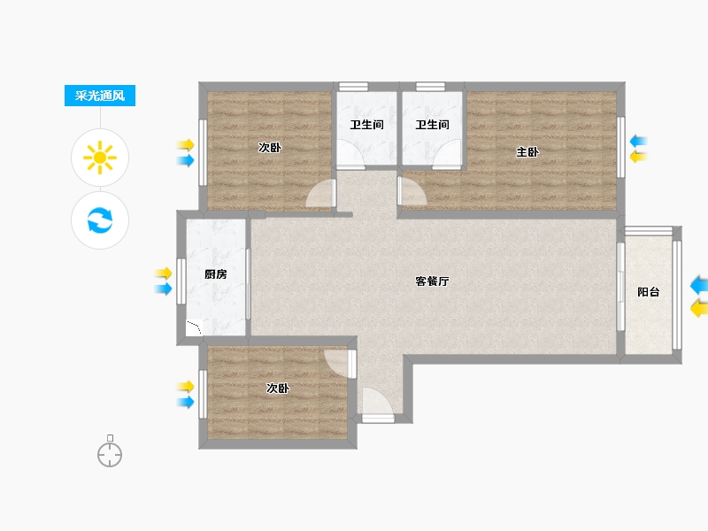 贵州省-贵阳市-万科大都会花样-95.51-户型库-采光通风