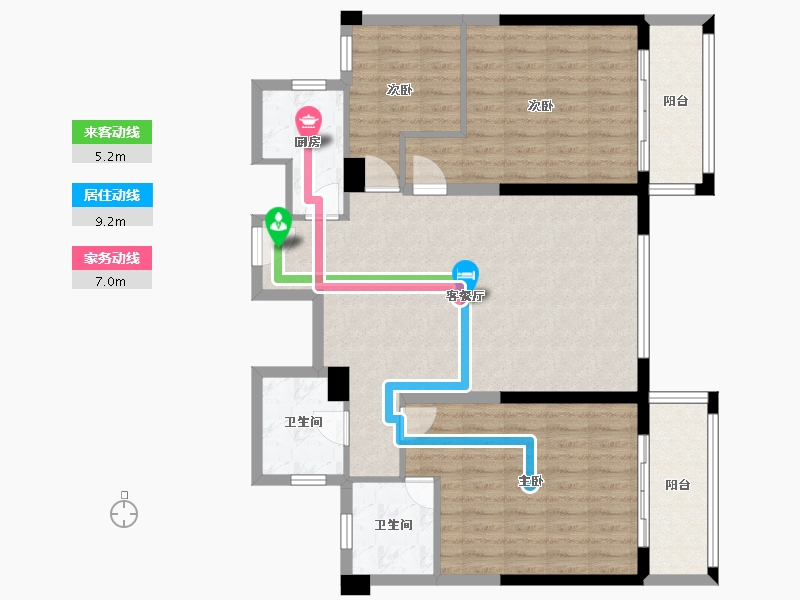 浙江省-温州市-西山家园-104.85-户型库-动静线