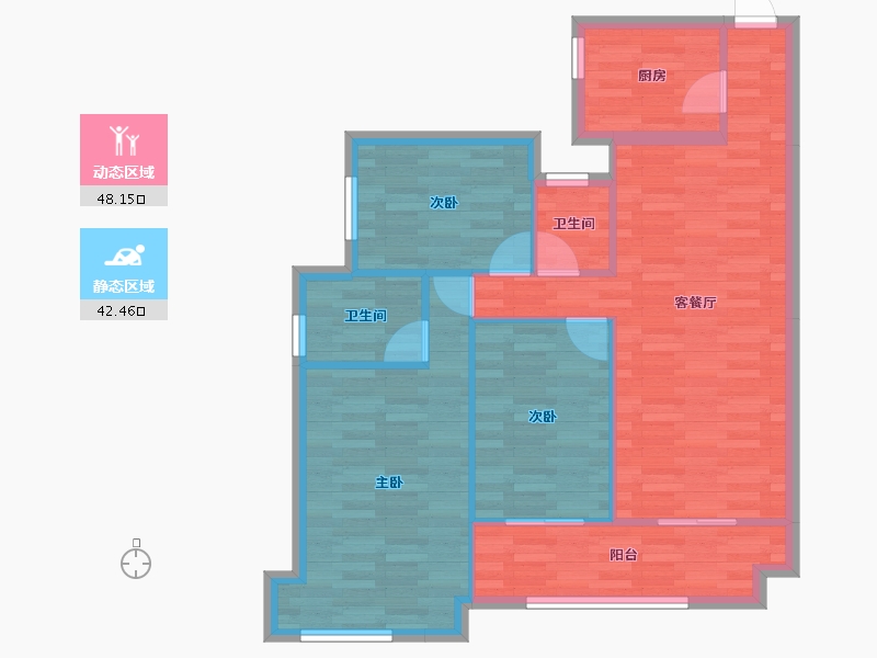 广东省-河源市-雅居乐花园-81.93-户型库-动静分区