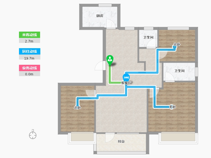 山东省-青岛市-天一仁和宸璟都会12栋建面120m²-96.00-户型库-动静线