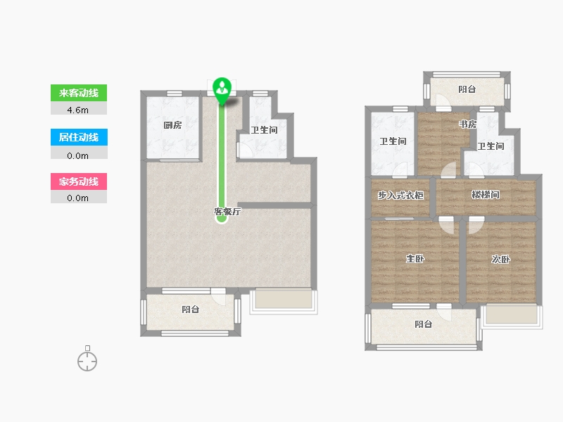 山东省-青岛市-实地海棠蓝谷建面140㎡-112.00-户型库-动静线