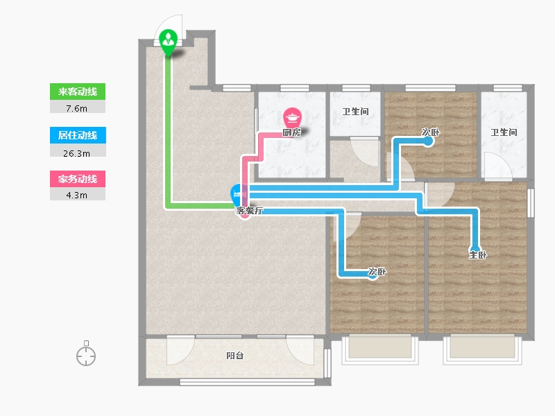 山东省-青岛市-远洋万和公馆建面150m²-120.00-户型库-动静线