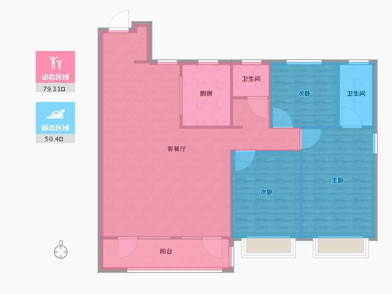 山东省-青岛市-远洋万和公馆建面150m²-120.00-户型库-动静分区