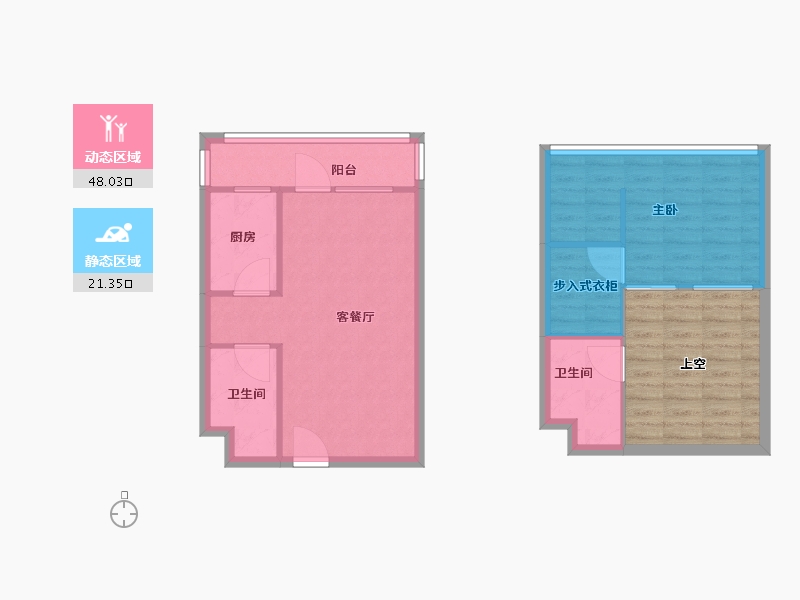 山东省-青岛市-东方时尚中心尚合42号楼建面47m²-75.21-户型库-动静分区