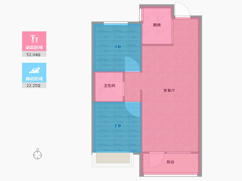 山东省-青岛市-天一仁和宸璟都会15栋建面85m²-68.00-户型库-动静分区