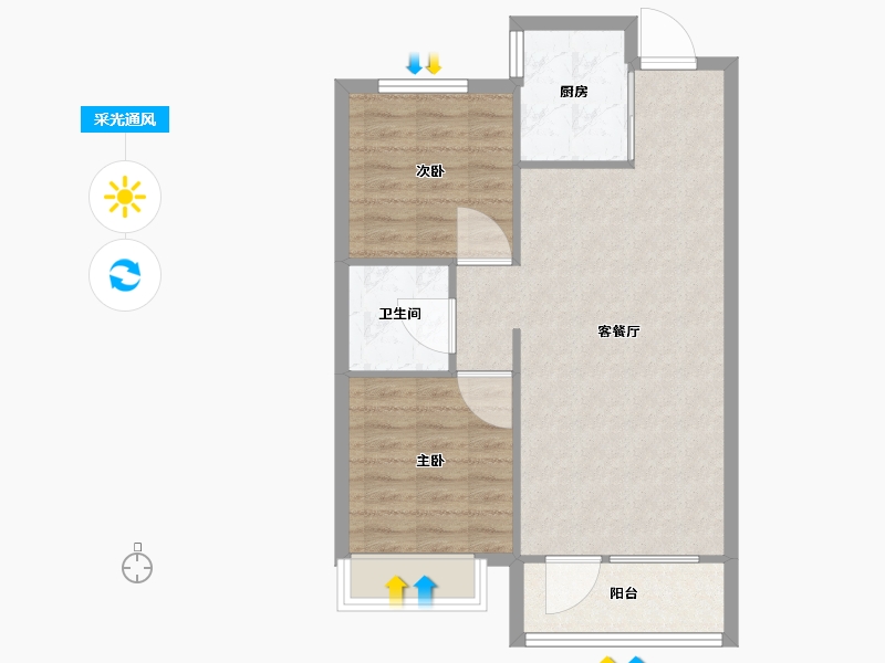 山东省-青岛市-天一仁和宸璟都会15栋建面85m²-68.00-户型库-采光通风