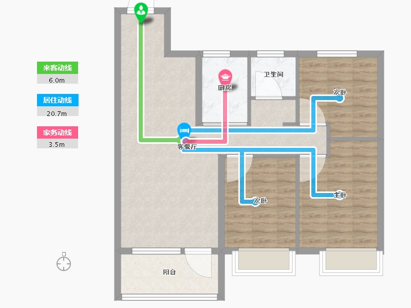 山东省-青岛市-天一仁和宸璟都会16栋建面98m²-78.41-户型库-动静线