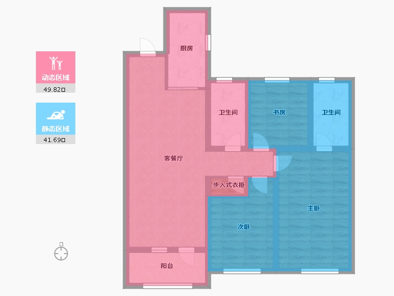 江苏省-苏州市-科技城金茂府-80.24-户型库-动静分区