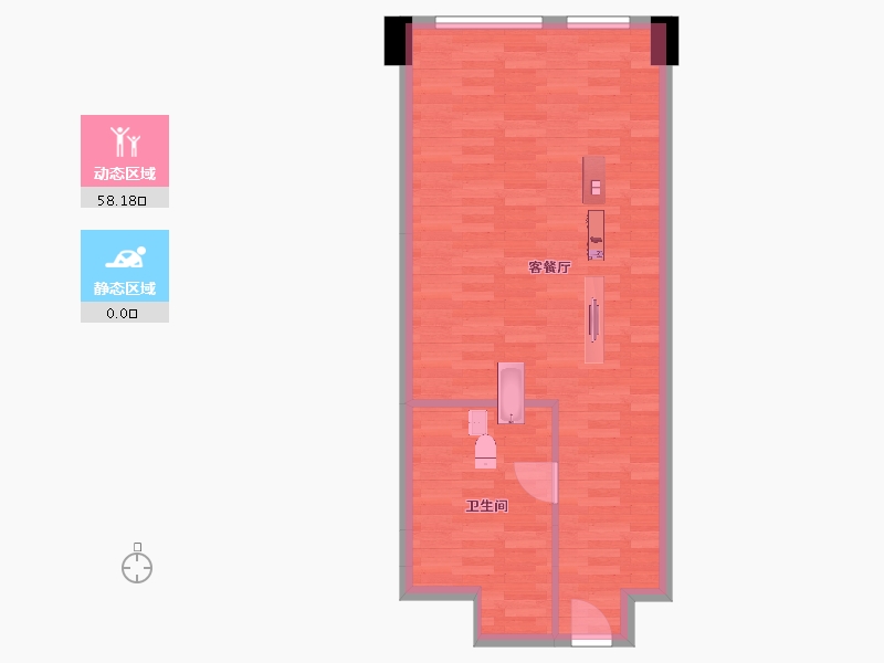 山东省-青岛市-中铁青岛中心B座B塔A-03、04、05号房户型68m²-53.53-户型库-动静分区