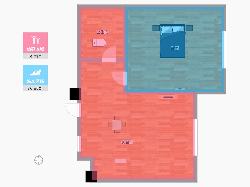 山东省-青岛市-青岛莱阳路8号11号楼2单元03户型81m²-45.85-户型库-动静分区