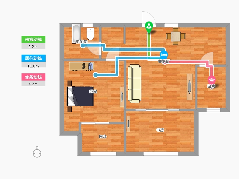 山东省-青岛市-河岸首府78m²-61.99-户型库-动静线