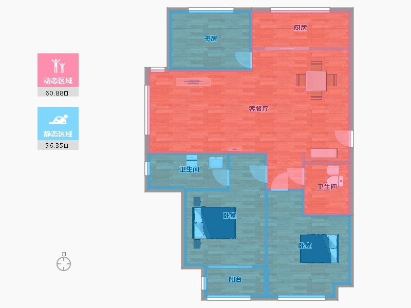 山东省-青岛市-河岸首府135m²-108.18-户型库-动静分区