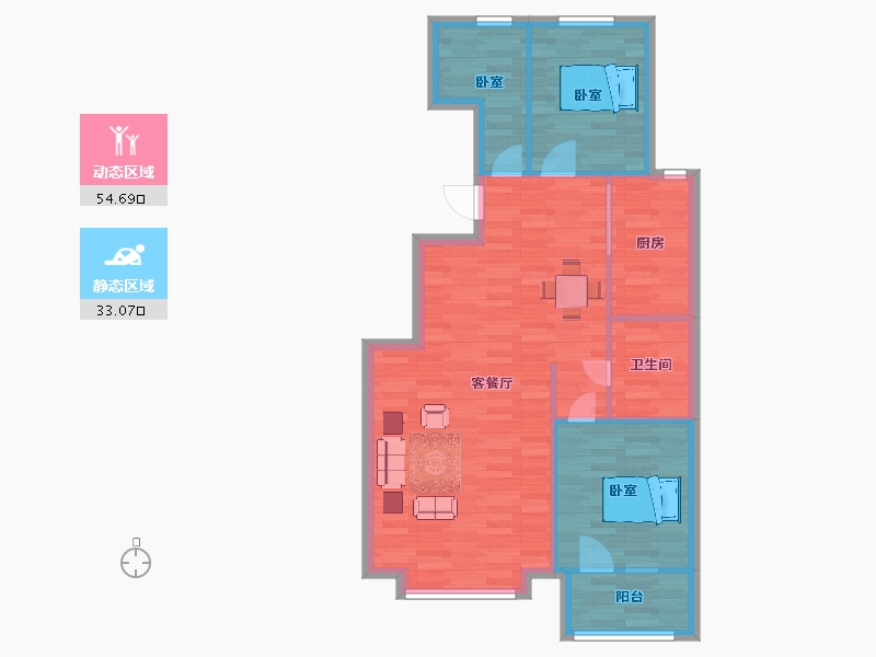 山东省-青岛市-广润熙悦C2100m²-79.93-户型库-动静分区