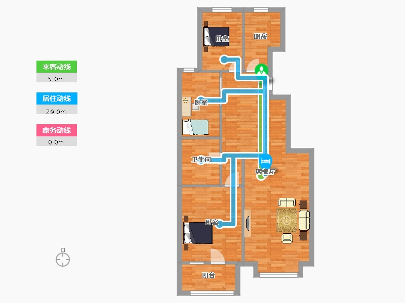 山东省-青岛市-广润熙悦C1100m²-81.53-户型库-动静线