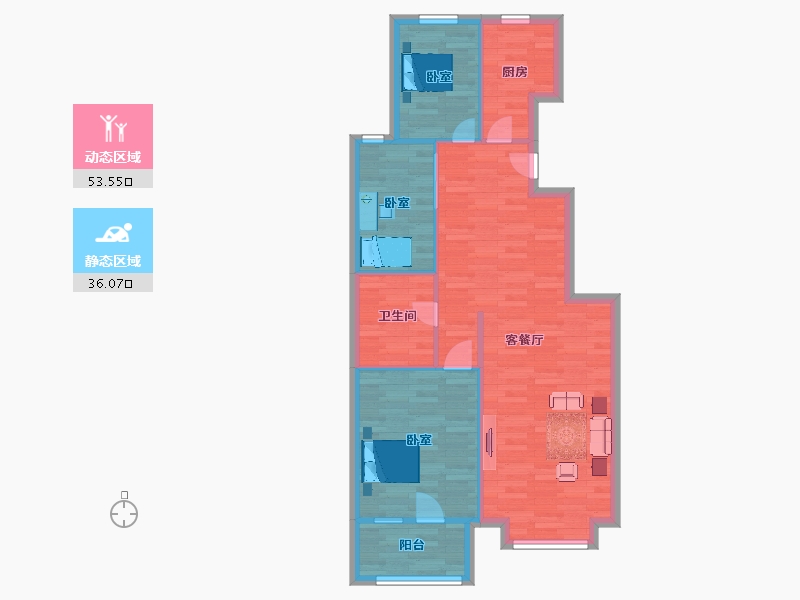 山东省-青岛市-广润熙悦C1100m²-81.53-户型库-动静分区