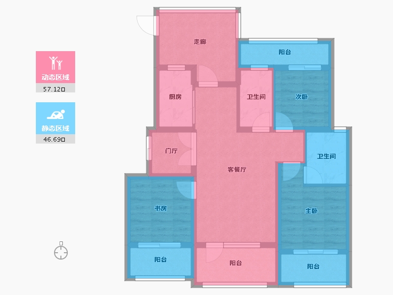 辽宁省-沈阳市-大河原著-91.31-户型库-动静分区