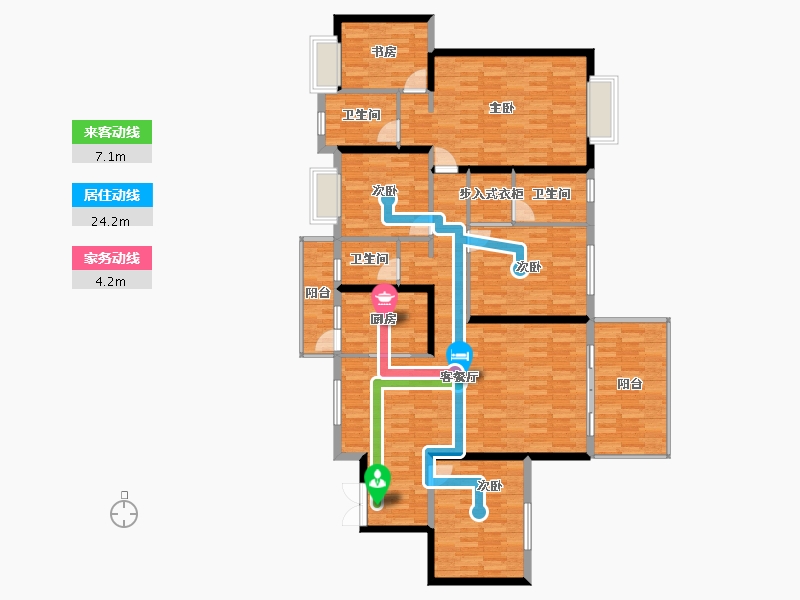 湖南省-长沙市-江山帝景-155.02-户型库-动静线