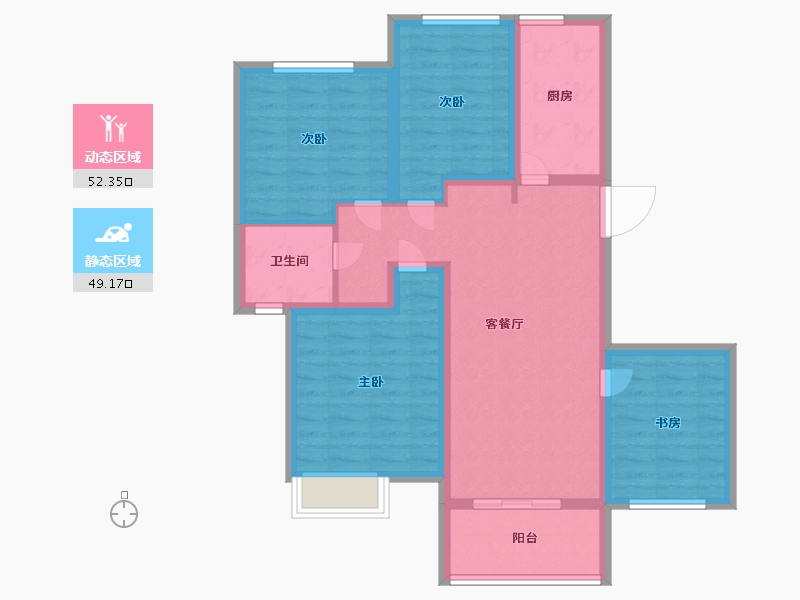 江苏省-南京市-中海原山-89.99-户型库-动静分区