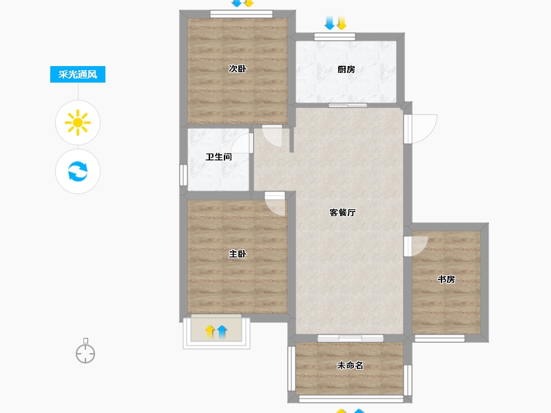 江苏省-南京市-中海原山-69.99-户型库-采光通风