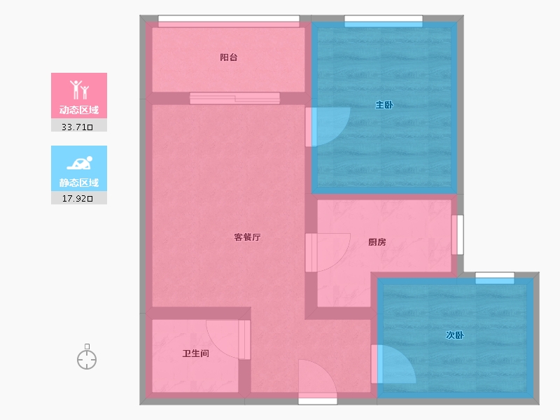 陕西省-西安市-启航馨苑-44.57-户型库-动静分区