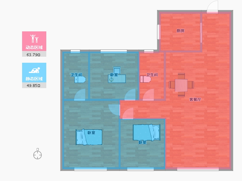 山东省-青岛市-绿地凤栖澜玥风玥10号楼131m²-104.97-户型库-动静分区