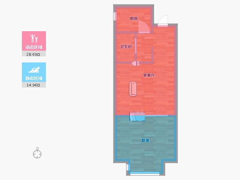 山东省-青岛市-仁洲观海49m²-39.23-户型库-动静分区