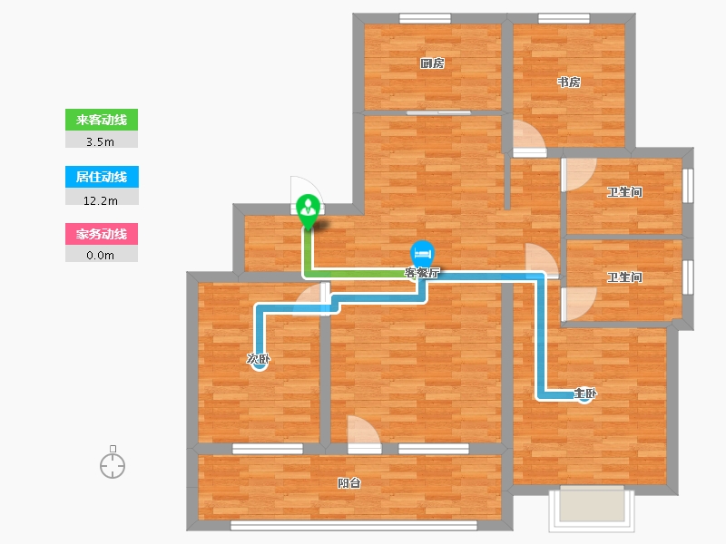 山东省-青岛市-保利开投徕卡公园119m²-95.00-户型库-动静线