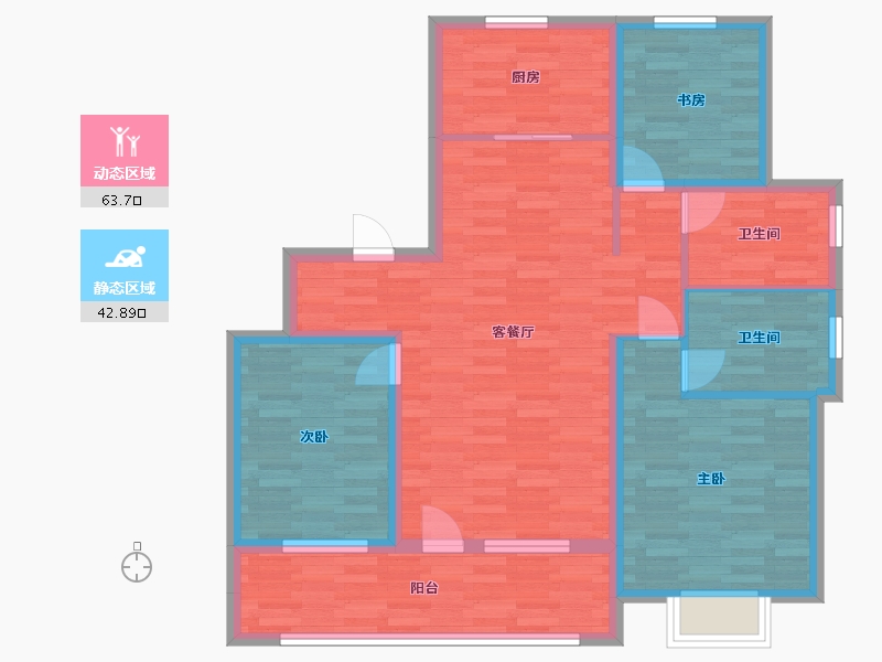 山东省-青岛市-保利开投徕卡公园119m²-95.00-户型库-动静分区