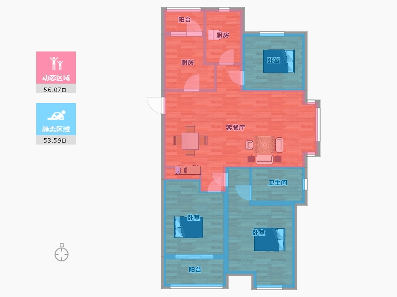 山东省-青岛市-中海外京华海悦124m²-99.00-户型库-动静分区