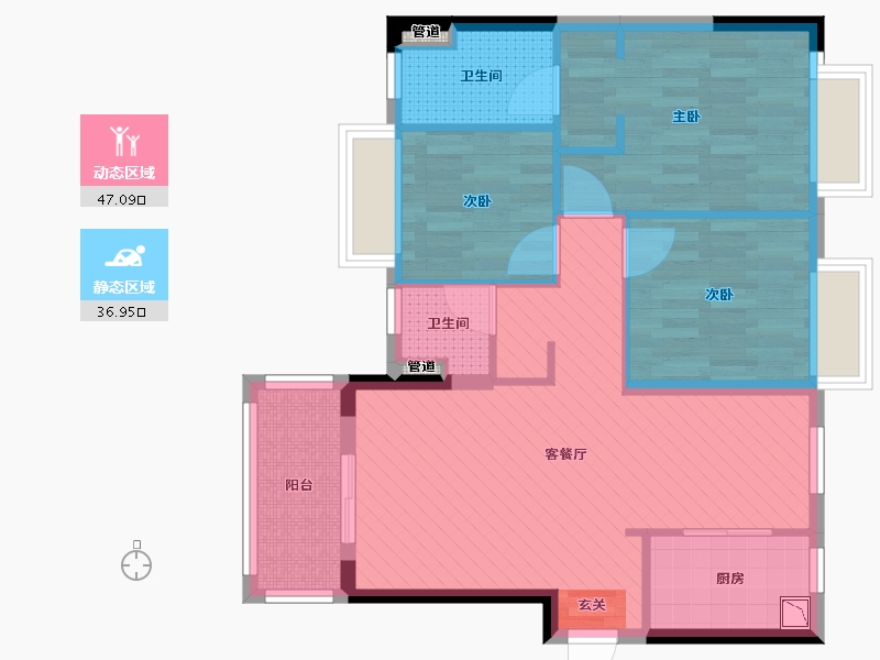 广西壮族自治区-南宁市-天地明珠-74.42-户型库-动静分区