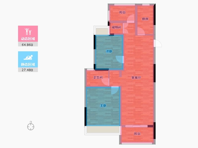 江苏省-南京市-荣鼎幸福城-82.00-户型库-动静分区