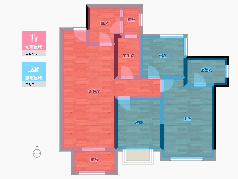 四川省-资阳市-朗基香樾府-72.13-户型库-动静分区