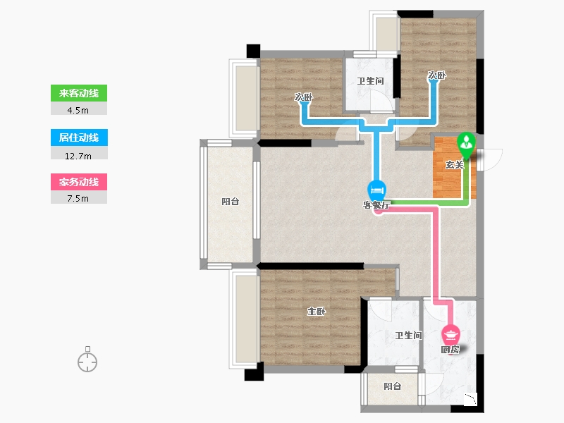 湖南省-怀化市-碧桂园-92.84-户型库-动静线