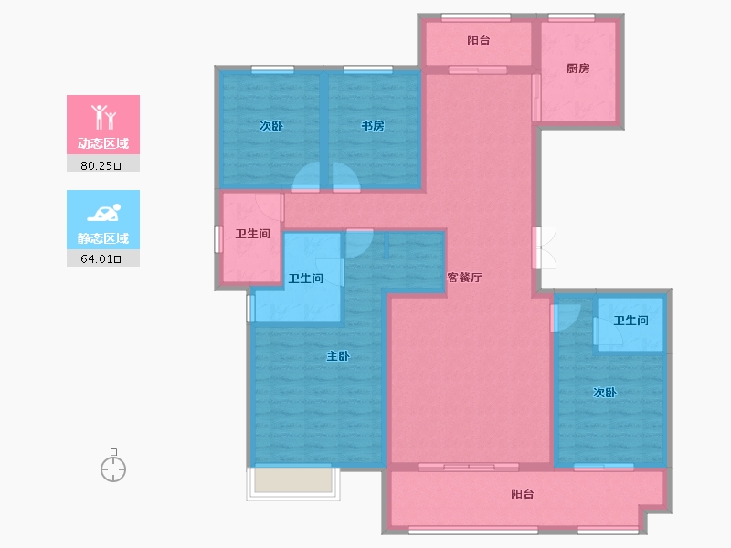 陕西省-安康市-建辉智汇城-128.90-户型库-动静分区