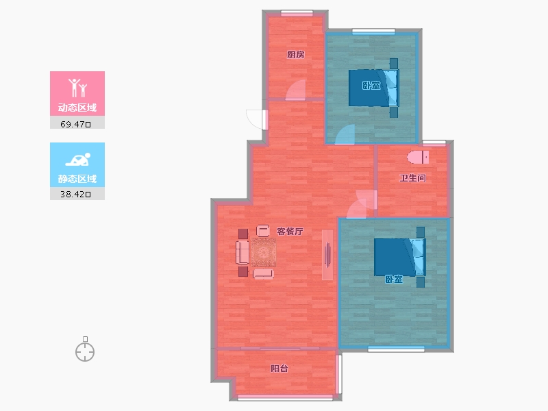 山东省-青岛市-中房鑫汇水岸9号楼C户型126m²-99.90-户型库-动静分区