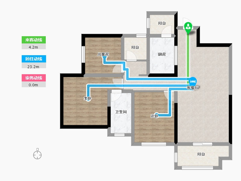 四川省-成都市-祥荣城市绿洲-93.63-户型库-动静线