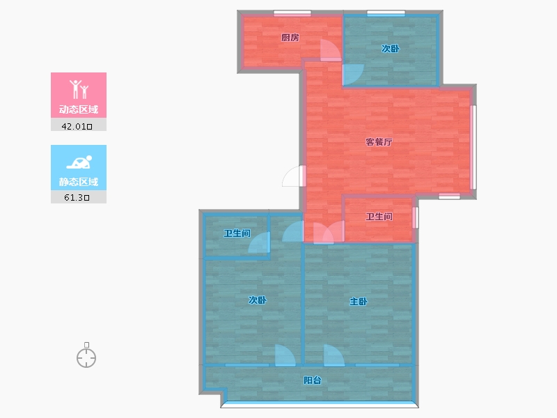 山东省-青岛市-香溪贤庭117m²-93.92-户型库-动静分区