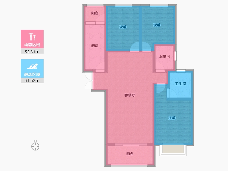 甘肃省-庆阳市-凤凰上境-89.48-户型库-动静分区