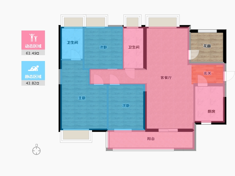 广东省-江门市-和悦华锦-102.53-户型库-动静分区