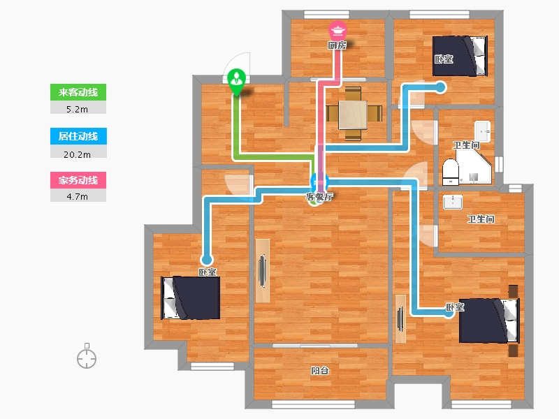 山东省-青岛市-中建尚锦苑7，10，17，18，19号楼115m²-92.05-户型库-动静线