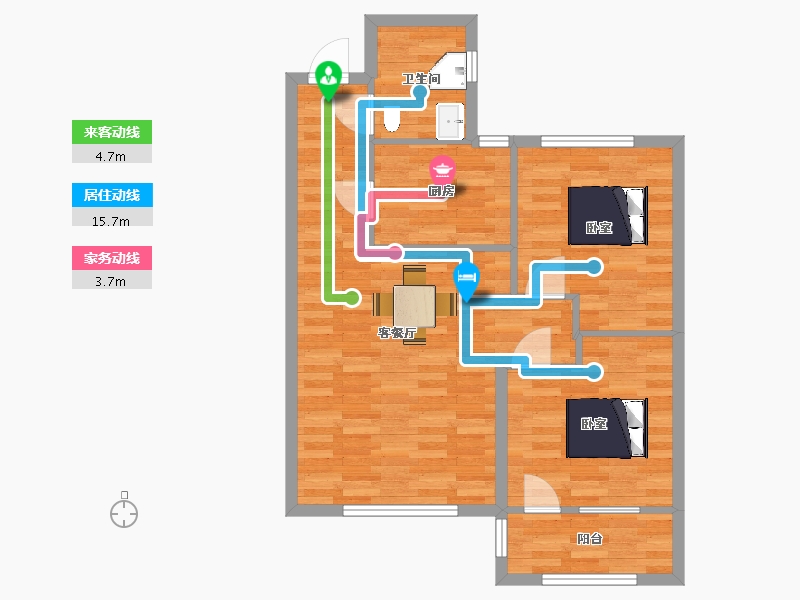 山东省-青岛市-麗山国际90m²-72.00-户型库-动静线