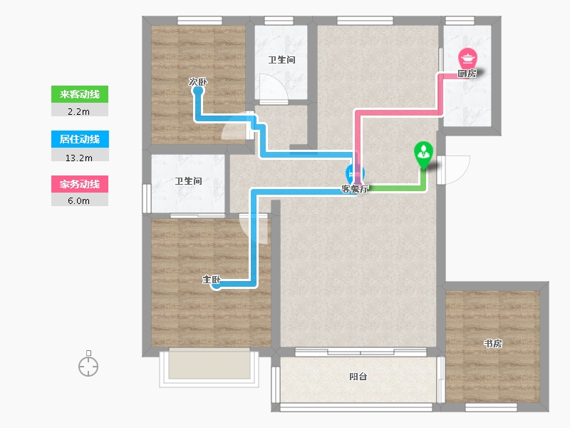 黑龙江省-大庆市-中央华府-82.97-户型库-动静线