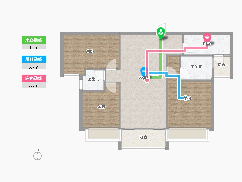 陕西省-渭南市-碧桂园翡翠传奇-86.38-户型库-动静线